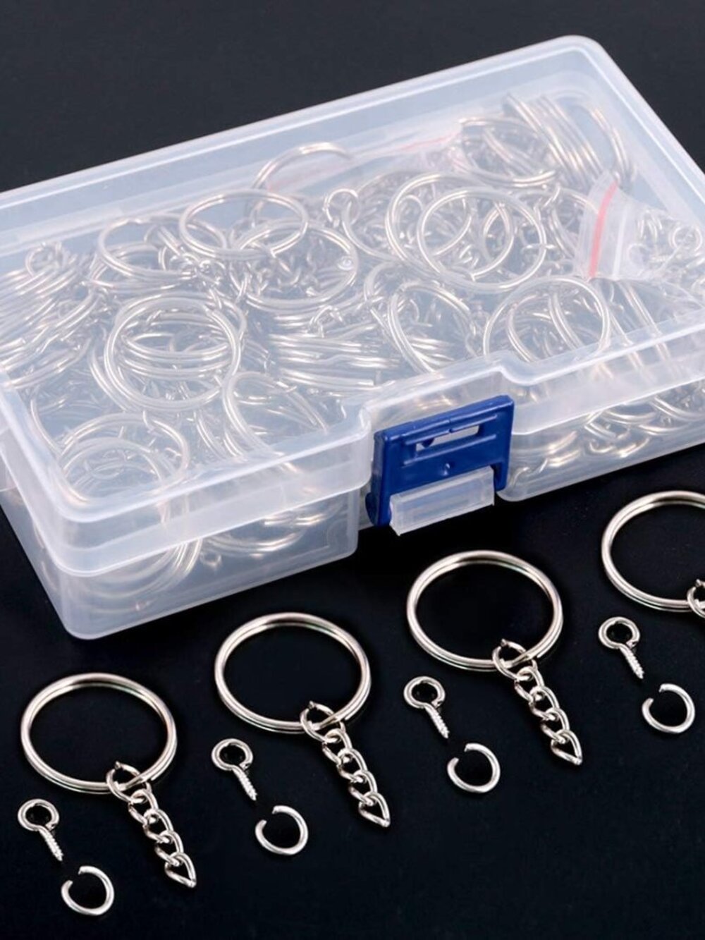 450Pcs 1" 25mm Sliver Key Chain Rings Kit, Including 150Pcs Keychain Rings with - Picture 5 of 7